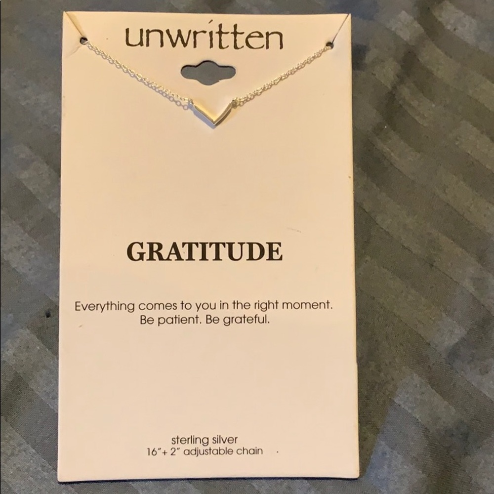 Sterling Silver Gratitude necklace by unwritten